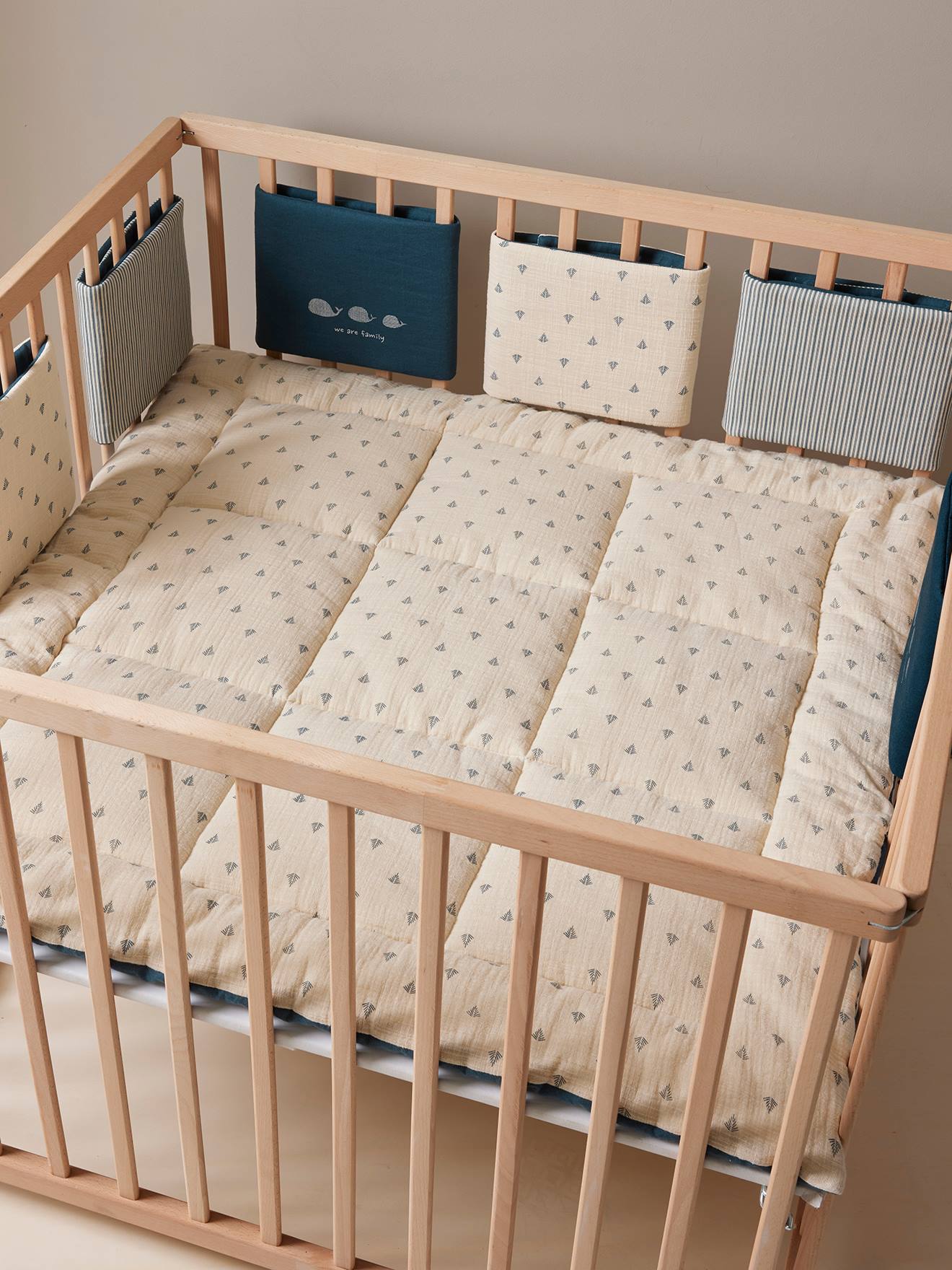 Vertbaudet Baby Bettumrandung/Laufgitter-Polster NAVY SEA Oeko-Tex - set blau