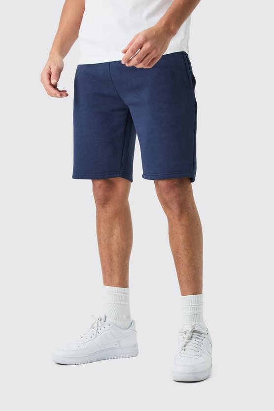 Mittellange Slim-Fit Jersey-Shorts