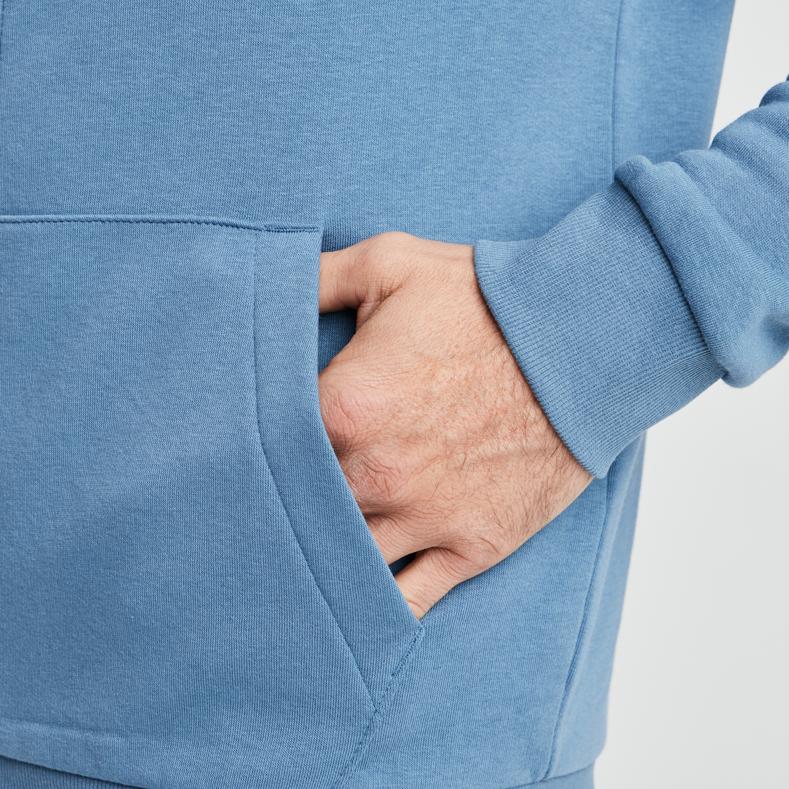 Sweat zippé molleton à capuche bleu gris homme | La Halle