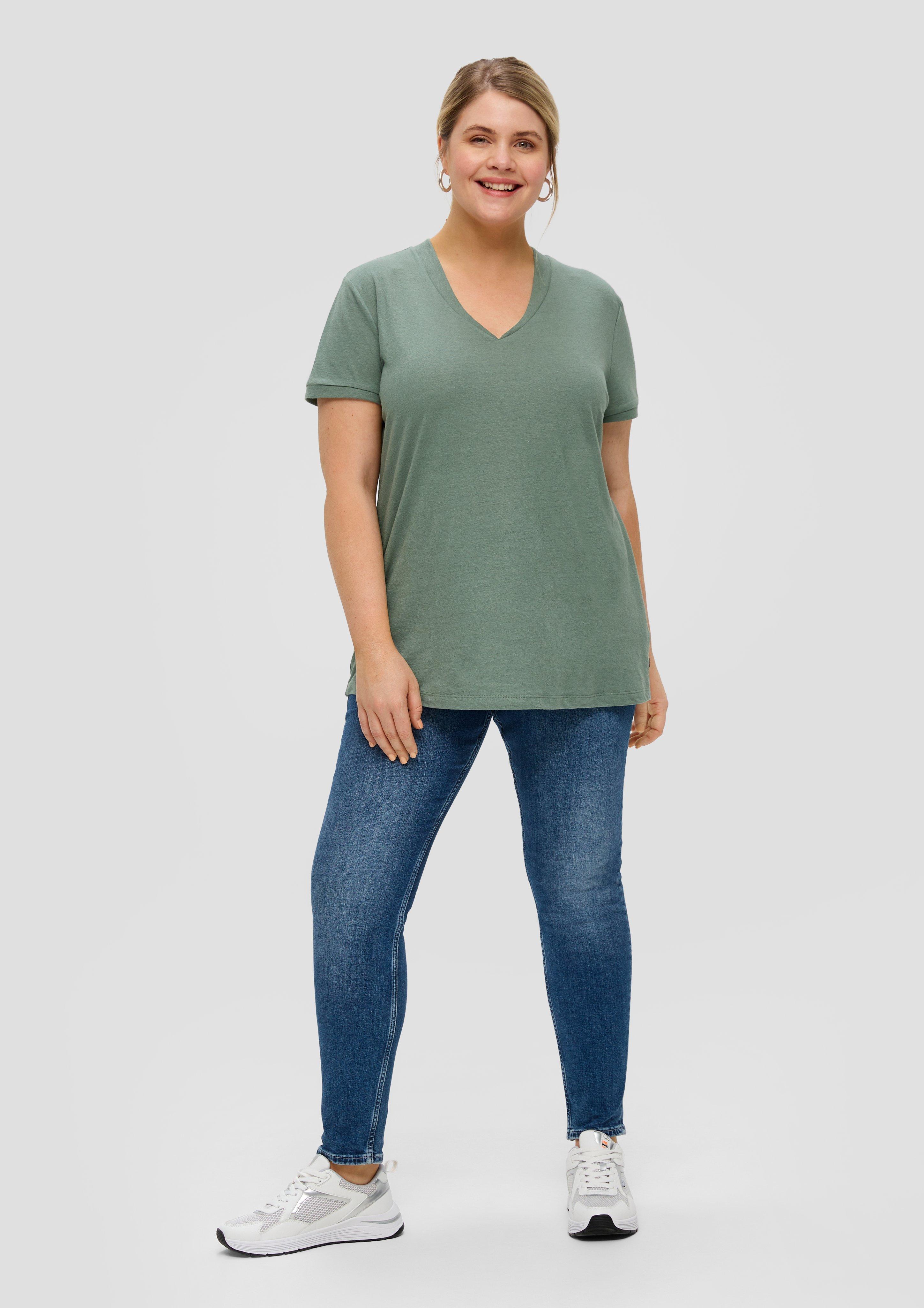 T-Shirt aus Leinenmix  2151440-7816