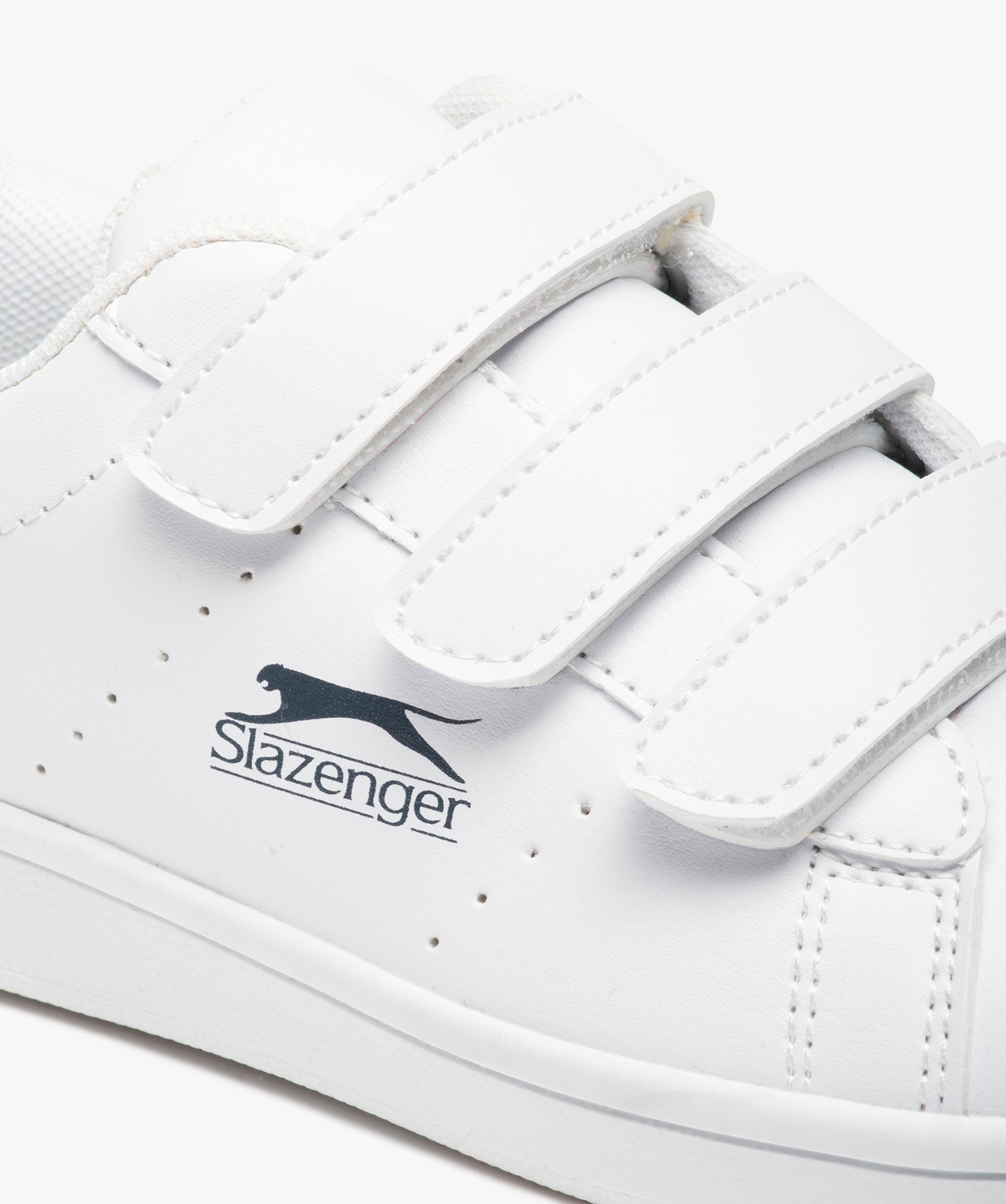 Baskets Garçon unies fermeture trois scratchs - Slazenger blanc | GEMO