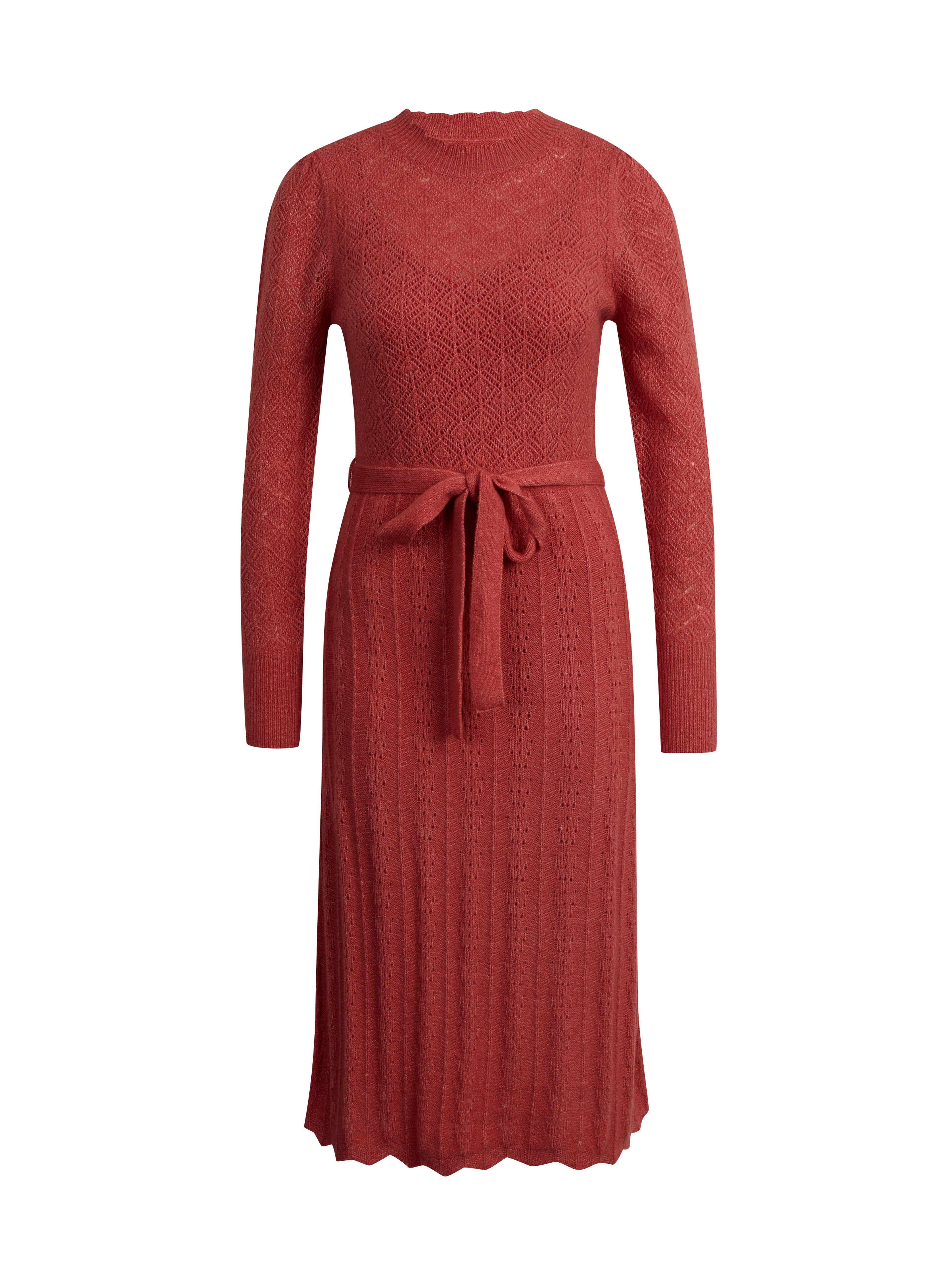 Ziegelfarbenes Damen-Pulloverkleid mit Wollmischung ORSAY