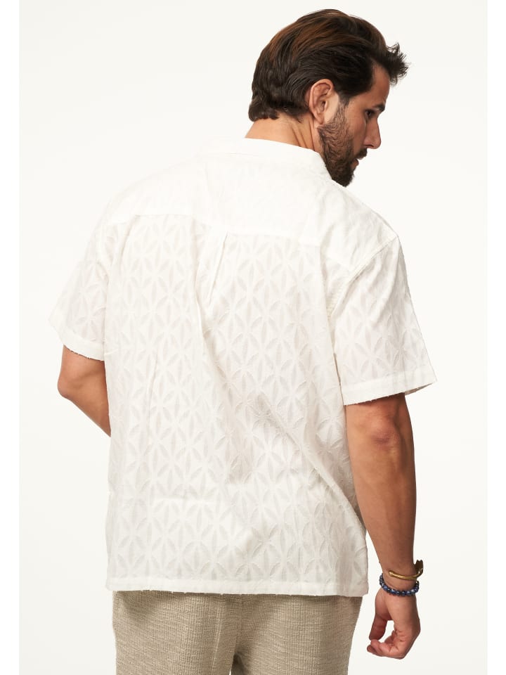 SOULSTAR Kurzarmhemd - im Vintage Summer-Look Kurzarm Strick Polo-Hemd T-Shirt in Ecru günstig kaufen