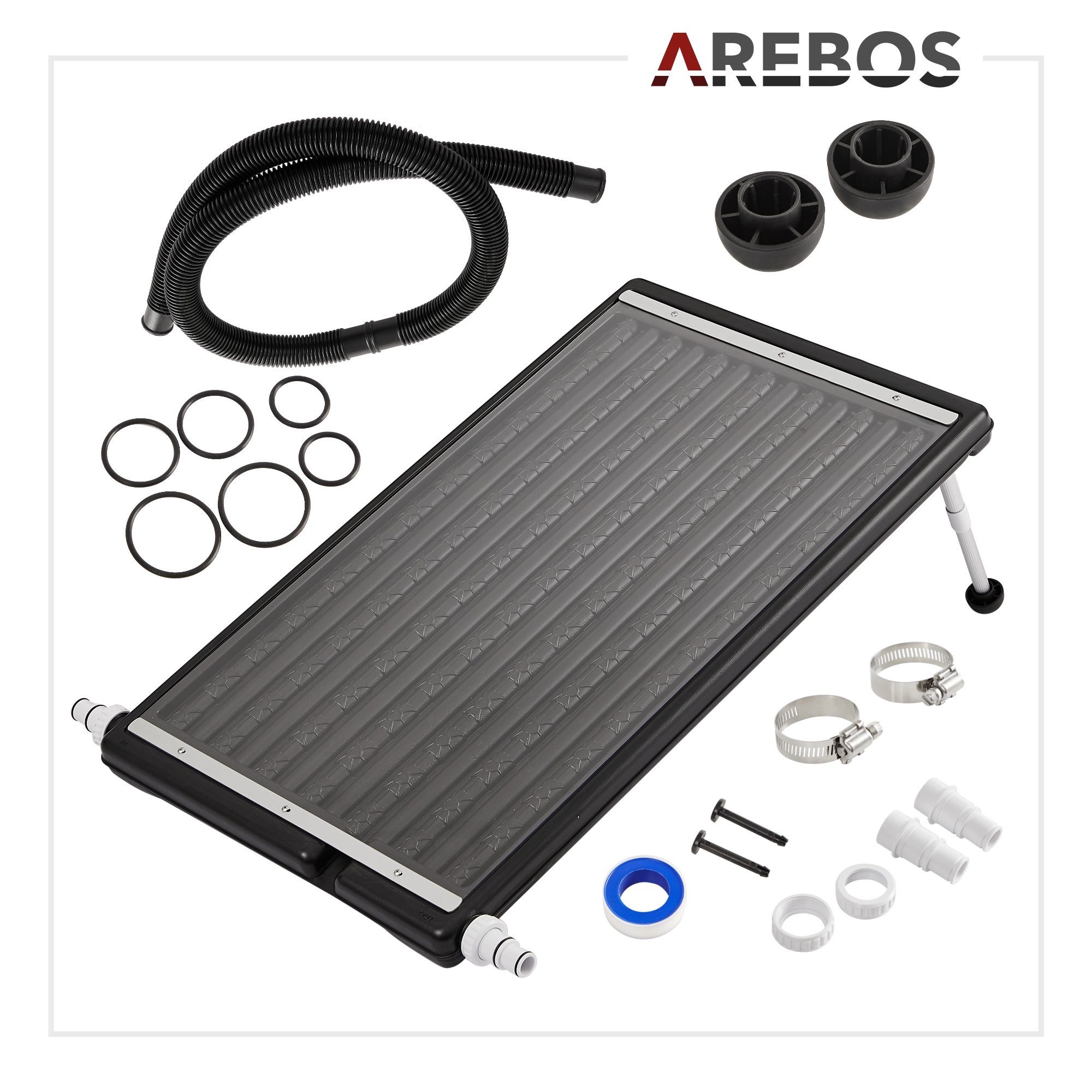 Arebos Solarabsorber Solarmatte Pool Solarheizung Poolheizung Solar Heizung, 0,72 m² Absorberfläche, Stück, Poolheizung, Wasser Erhitzung durch Solar