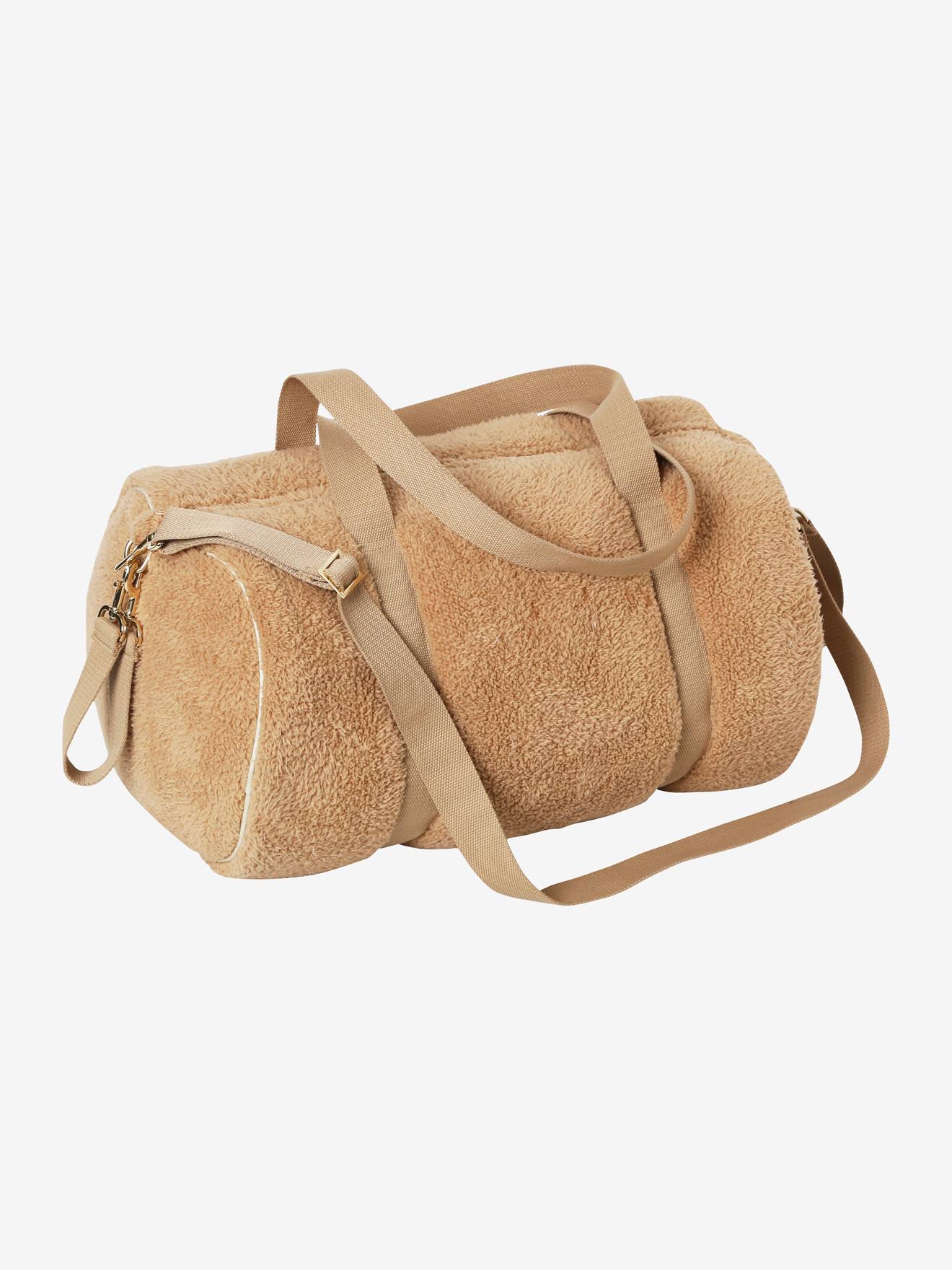Vertbaudet Wickeltasche BABY ROLL, Fell-Imitat - braun/bär
