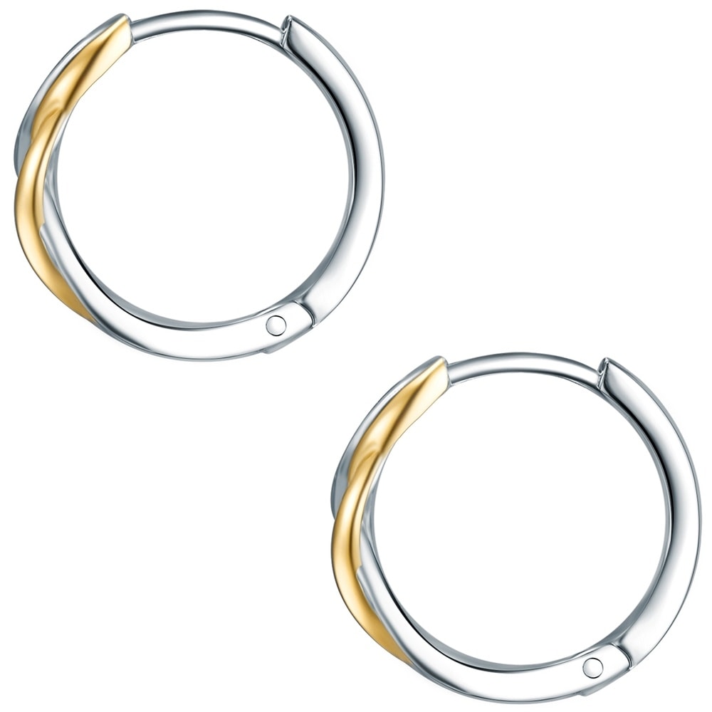 Rafaela Donata Créoles en argent Argent sterling Oxyde de zirconium (CZ) en Argent Boucles d'oreilles