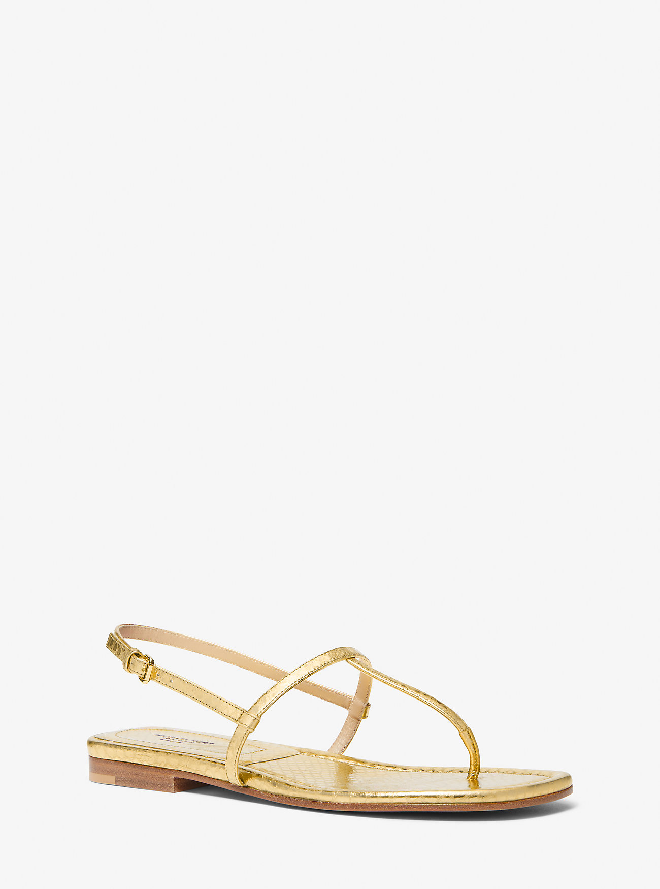 Ali Metallic Python Preget Skinnsandaler - GULL