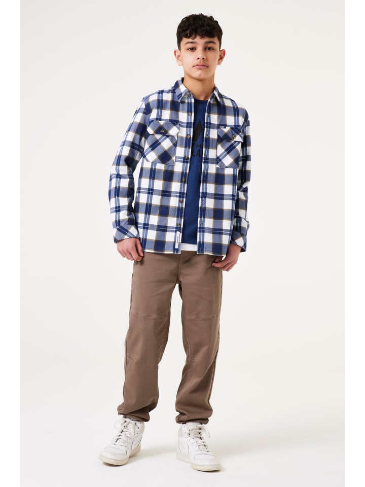 Garcia Thermohemd kariert in whale blue günstig kaufen