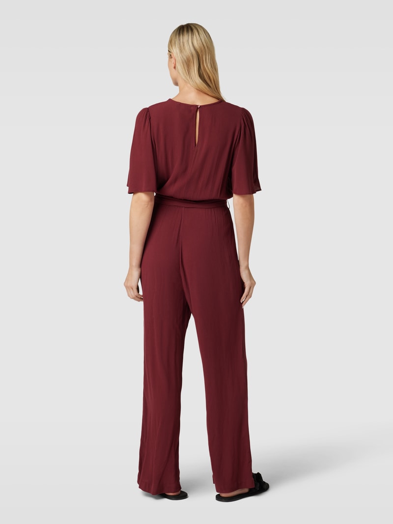 Jumpsuit mit V-Ausschnitt Modell 'Marrakech' in aubergine
