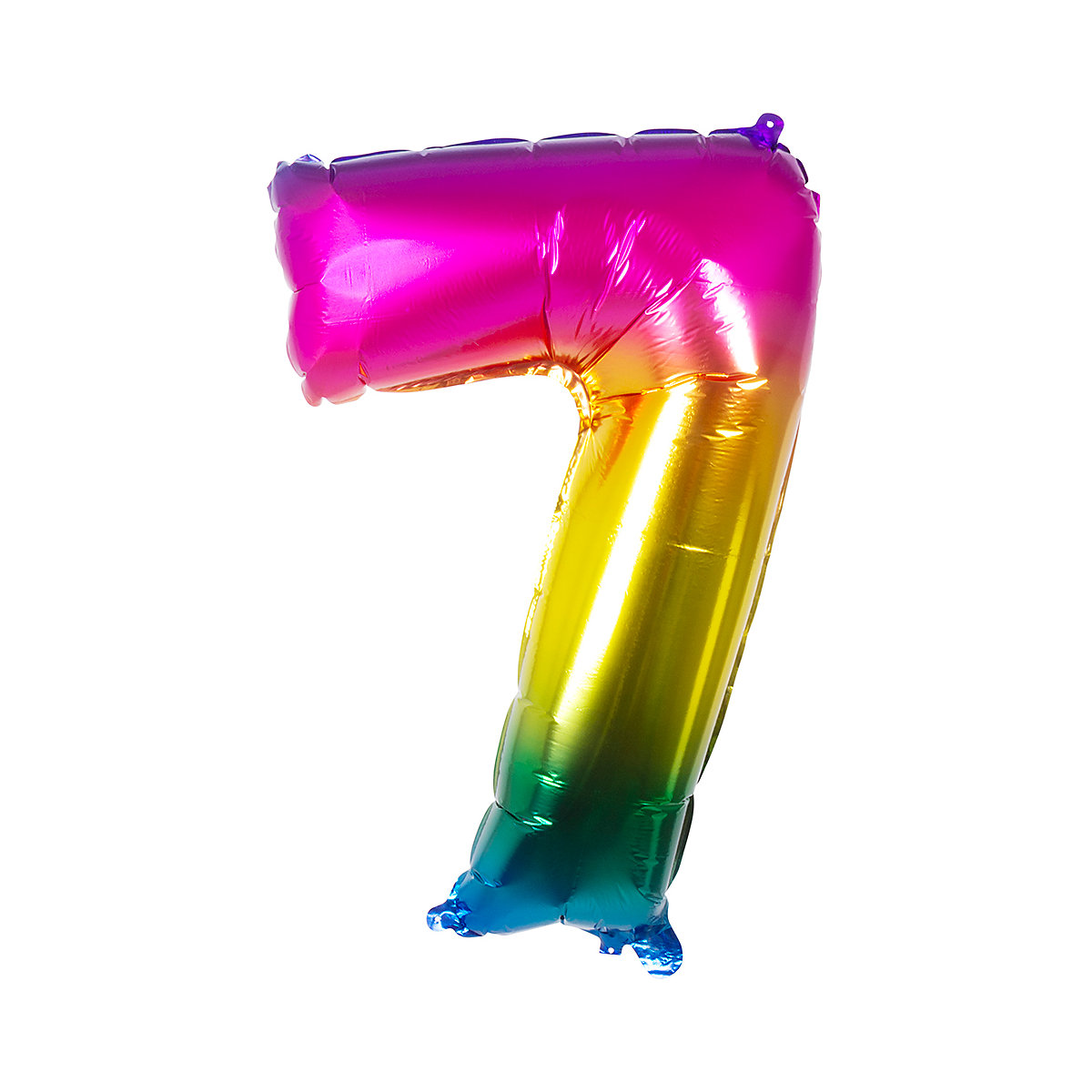 Folienballon Zahl 7 Regenbogen, 86 cm