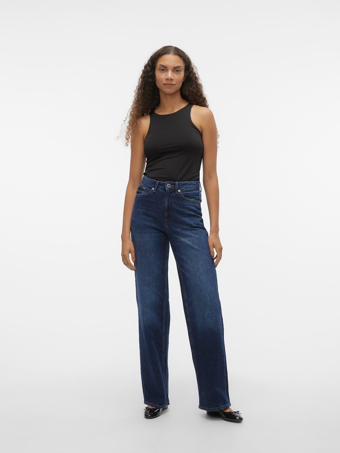 VMTESSA Hohe Taille Weit geschnitten Jeans
