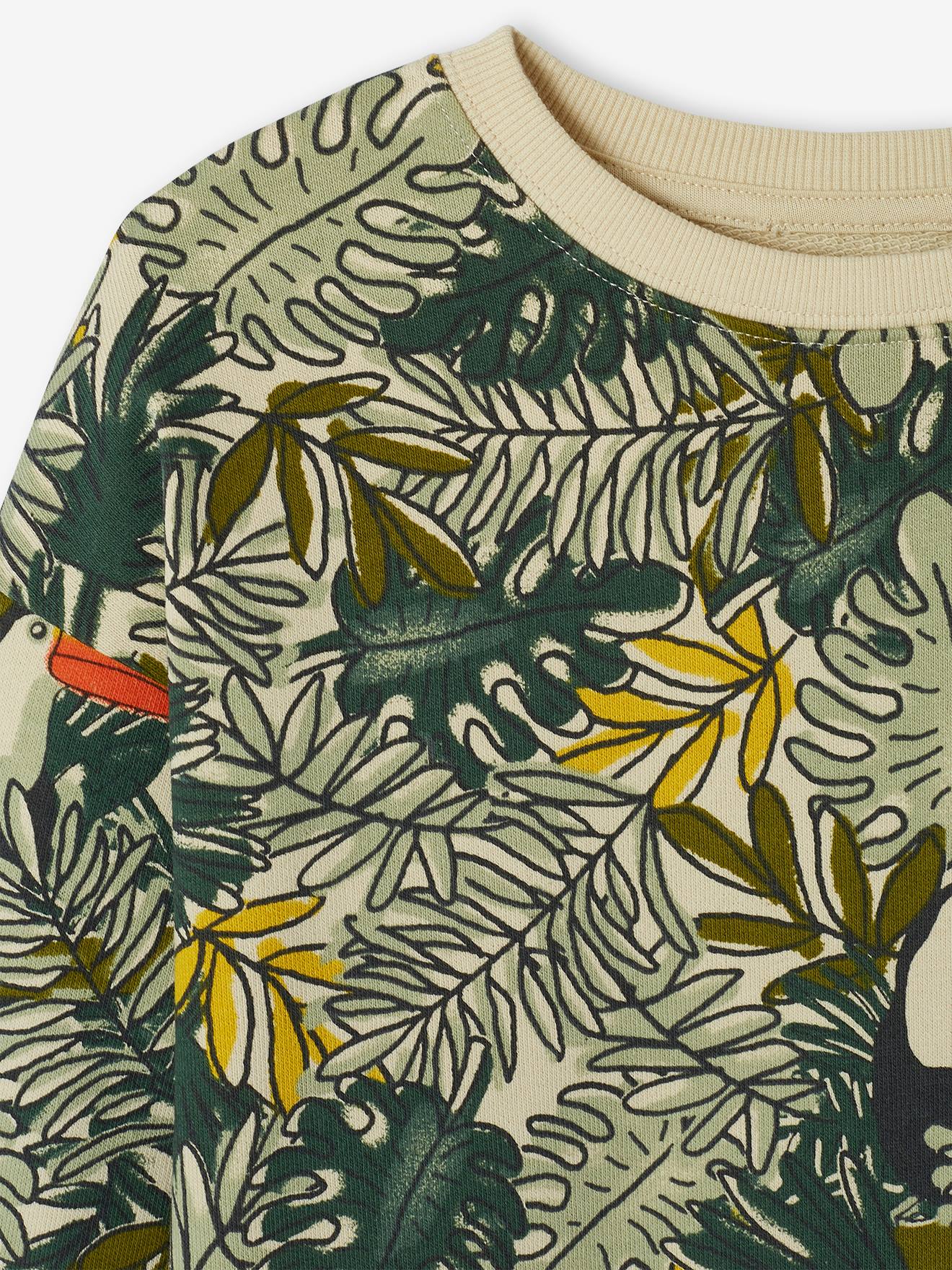 Sweat motifs jungle garçon blanc imprimé