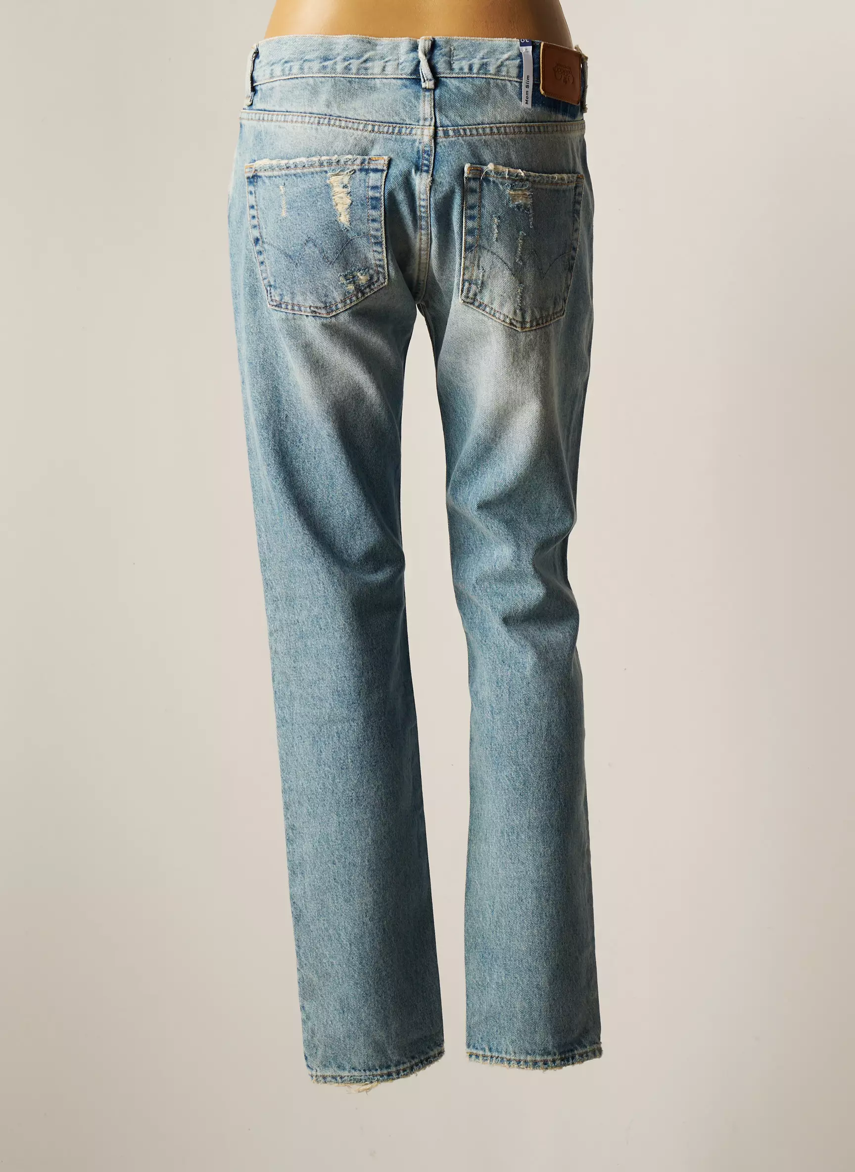 Le Temps Des Cerises Jean Mom Femme couleur bleu