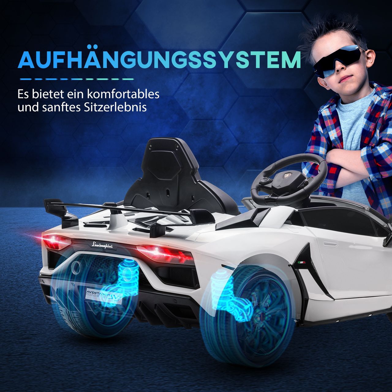 HOMCOM Elektroauto Elektrisches Kinderfahrzeug, Kinderauto inkl. Fernbedienung