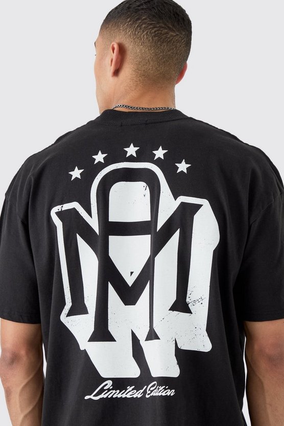 Oversize T-Shirt mit Man-Print