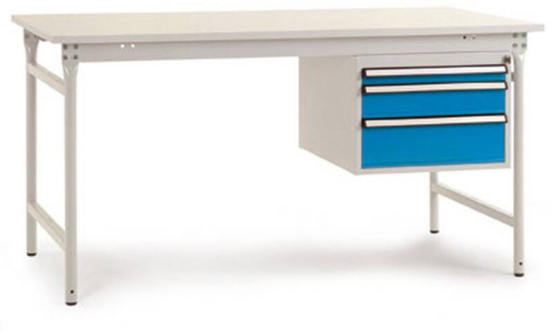 Manuflex Beistelltisch Basis Kunststoff Brillantblau 1.000 x 800 x 780 mm