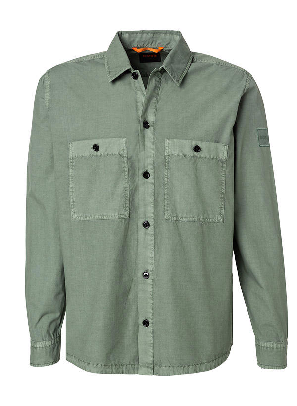BOSS Orange, Overshirt, Baumwolle, grün