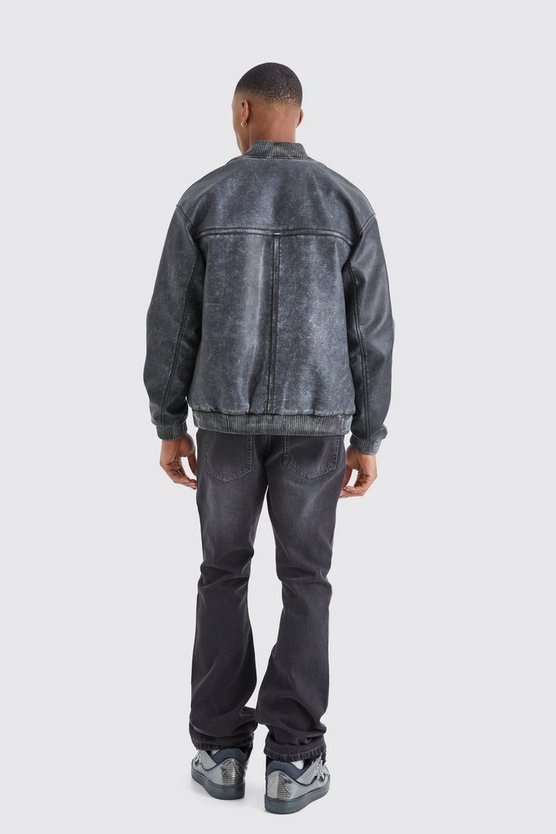 Washed Pu Bomber Jacket