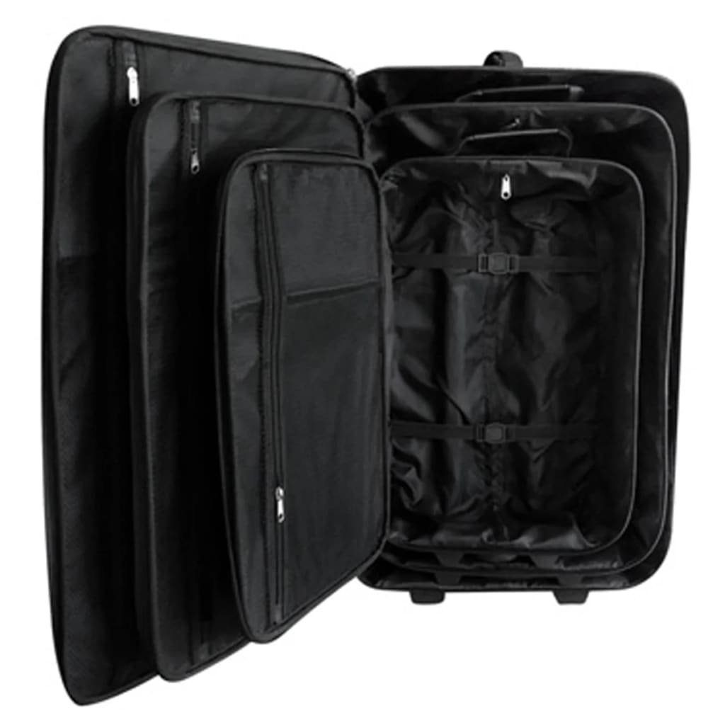vidaXL Hartschalen-Trolley Reiseset Kofferset 5-teilig Schwarz