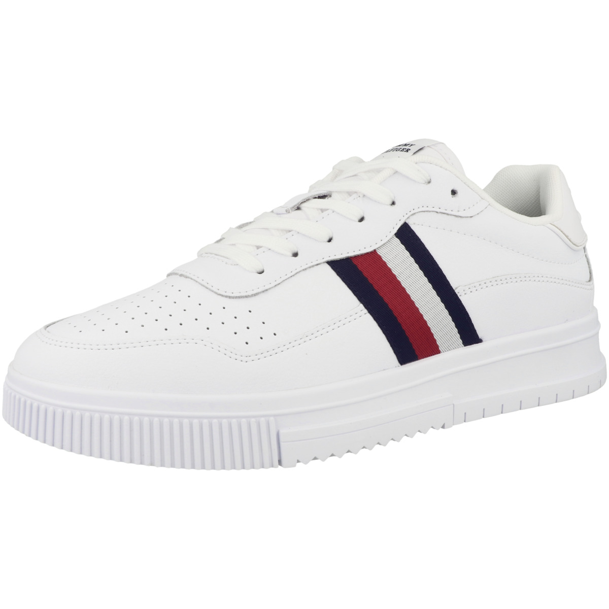 Tommy Hilfiger Supercup Leather Stripes Sneaker Low weiss