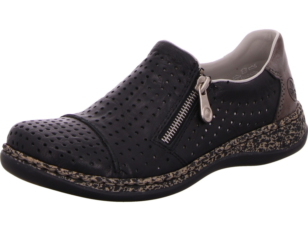 RIEKER Sportliche Slipper schwarz