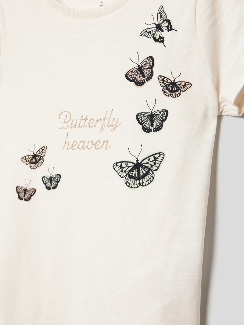 T-Shirt mit Motiv-Print in offwhite