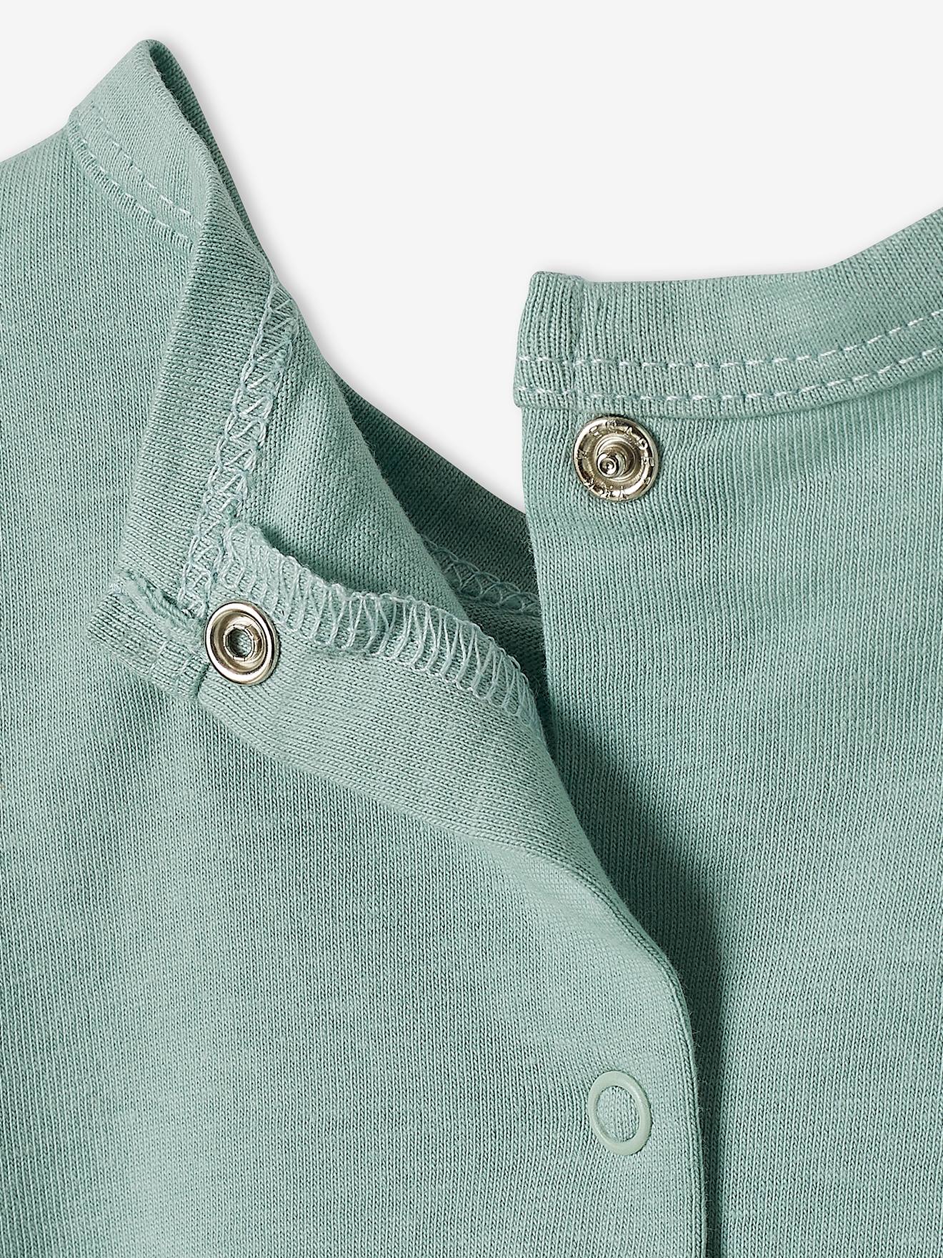 Lot de 2 pyjamas combishort bébé garçon ouverture dos lot vert céladon