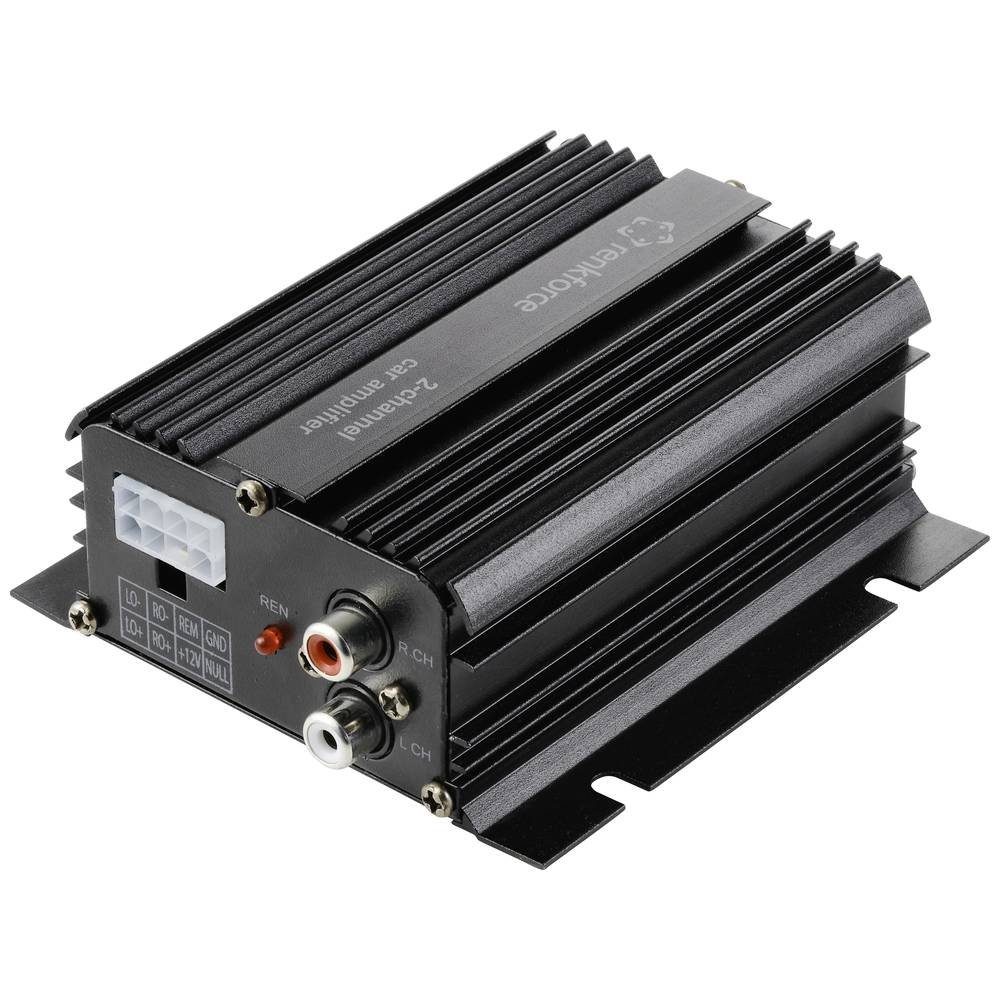 Renkforce 100 W 2-Kanal Auto-Verstärker Auto-Subwoofer (Bluetooth®-/USB-Audiowiedergabe, Lautstärke-/Bass-/Höhen-Regelung)