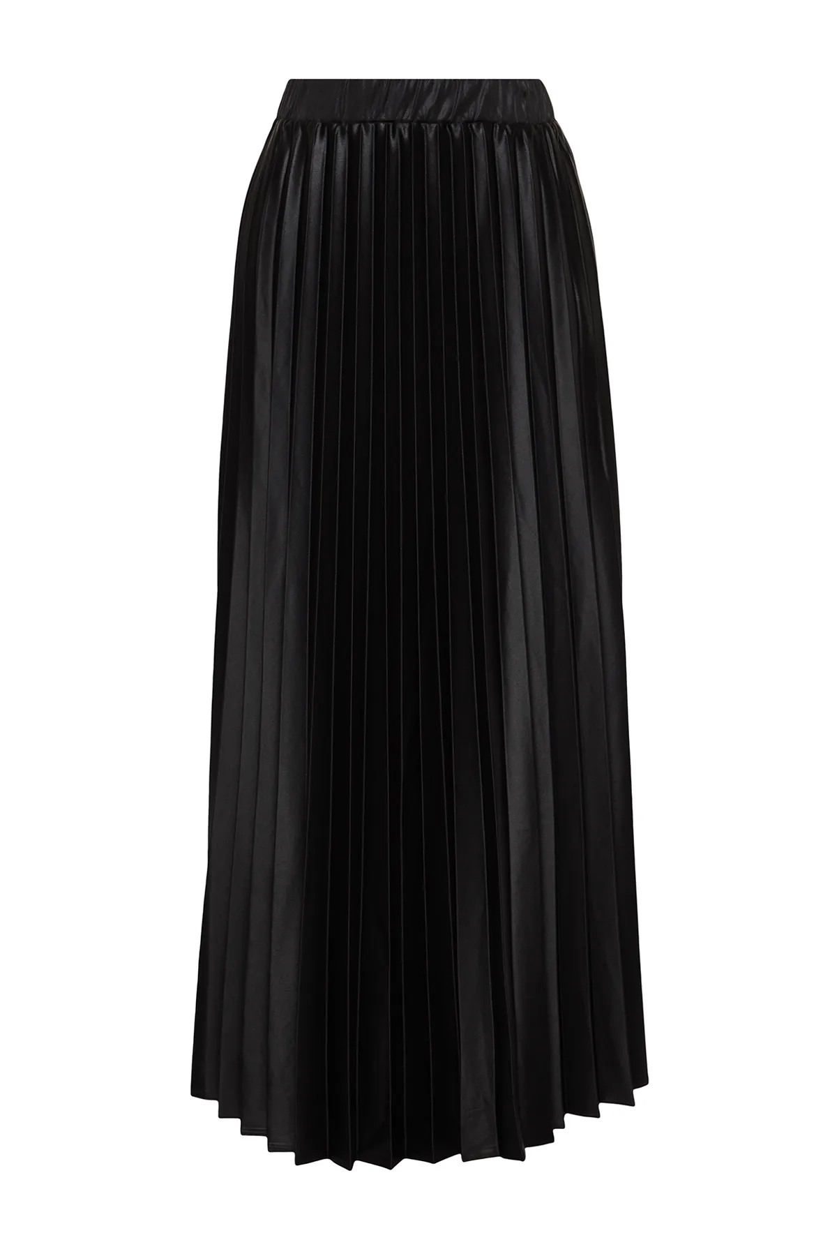 Trendyol Modest  Schwarzer plissierter Webrock TCTAW24EE00010