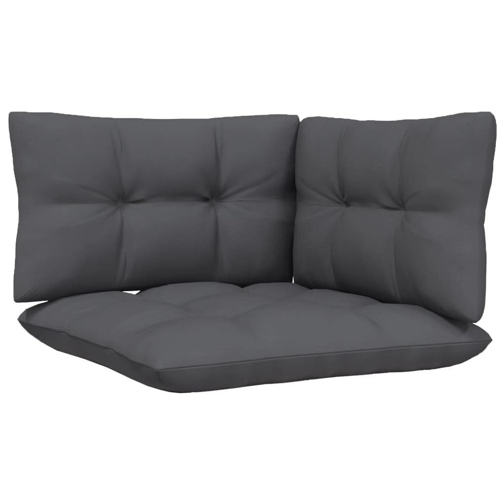 vidaXL Loungesofa 2-Sitzer-Gartensofa mit Anthrazit Kissen Massivholz Kiefer, 1 Teile