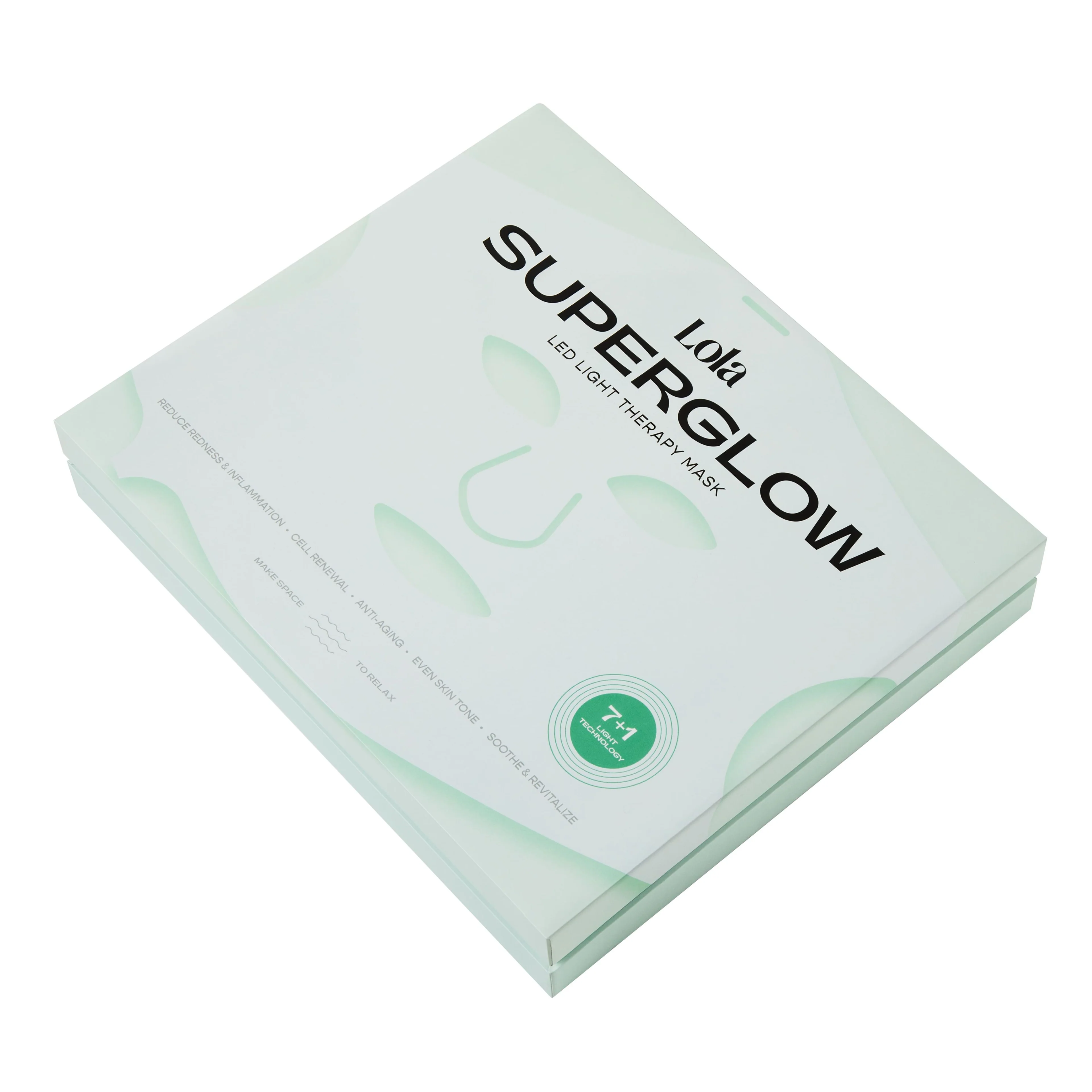 Máscara de Fototerapia LED Superglow - Aparelho de Beleza, Tratamento Facial Iluminador 24 Horas, Tratamento Facial Antirrugas 24 Horas
