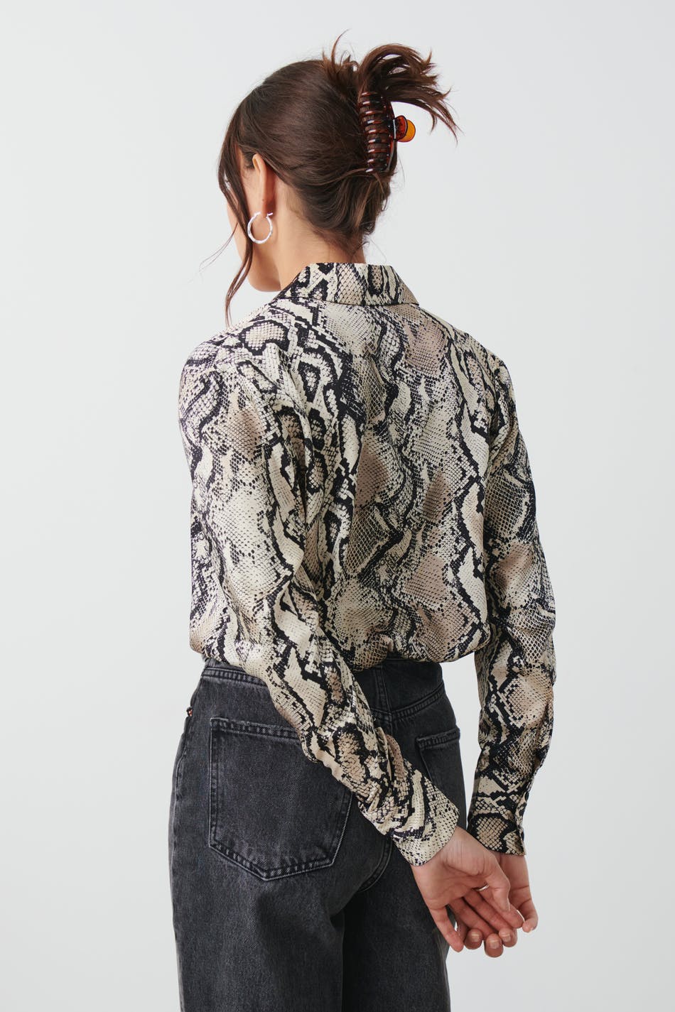 Oversized satin shirt