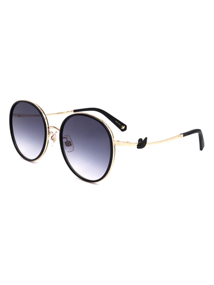 Swarovski Damen-Sonnenbrille in Schwarz-Gold/ Blau günstig kaufen 58