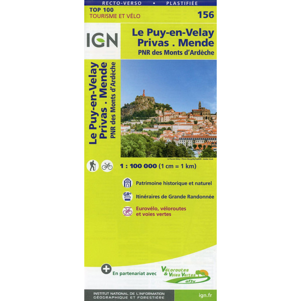 Le Puy-en-Velay.Privas.Mende 1:100 000 - Karte