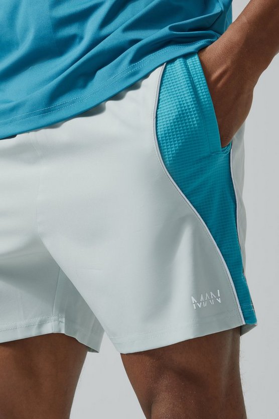 Man Active strukturierte Colorblock Mesh-Shorts