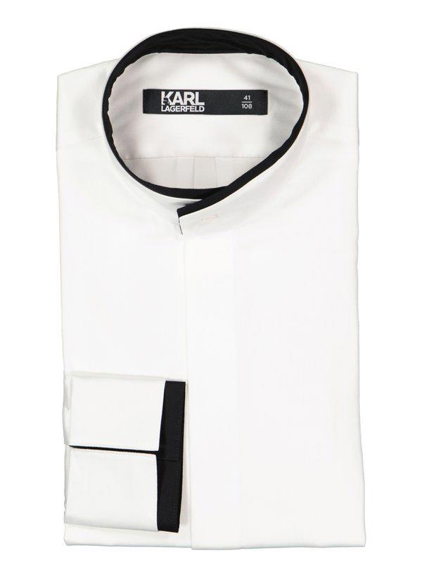 KARL LAGERFELD, Hemd, Modern Fit, Baumwoll-Stretch, weiß-schwarz