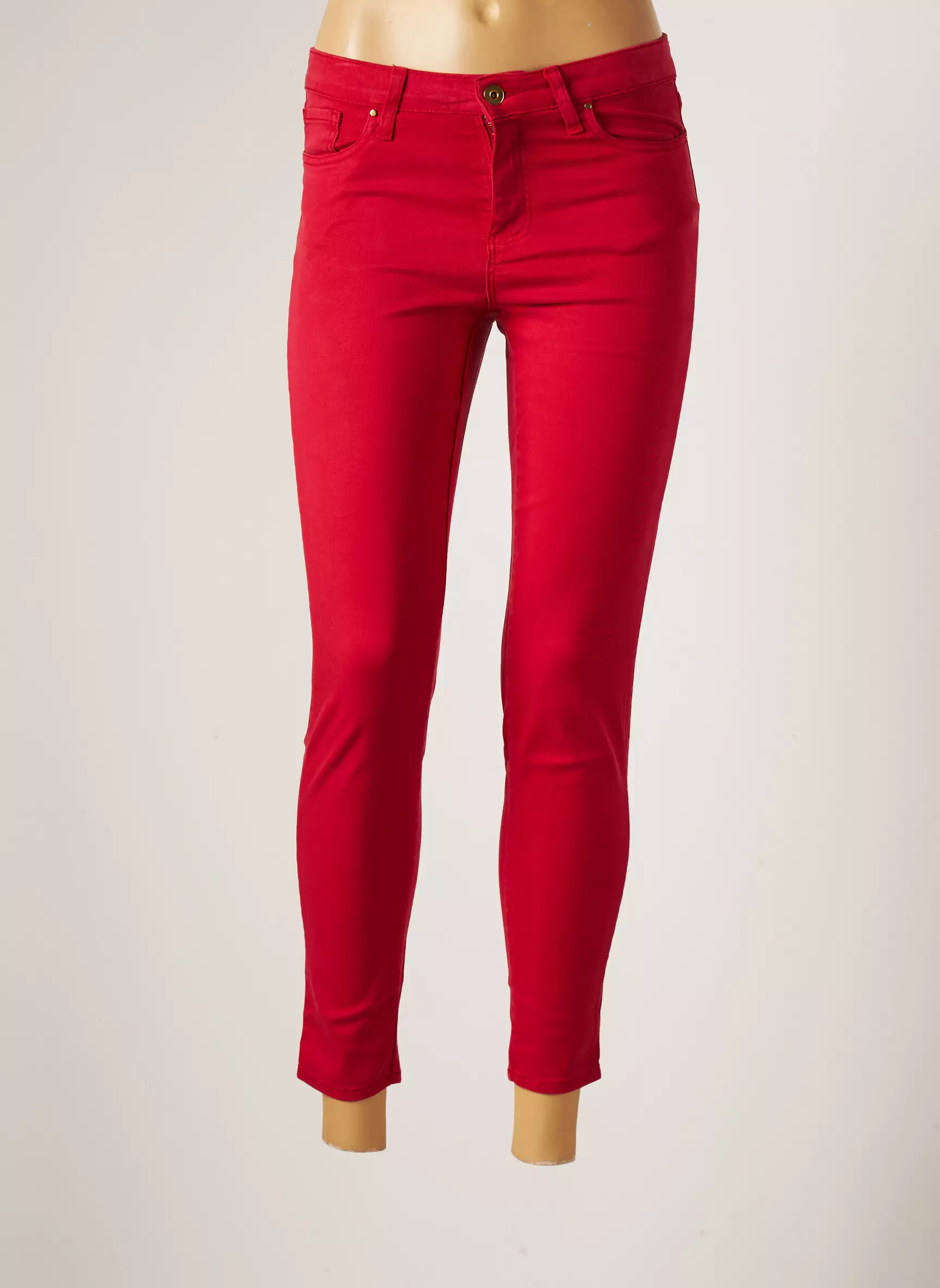 Lcdn Pantalons Slim Femme couleur rouge