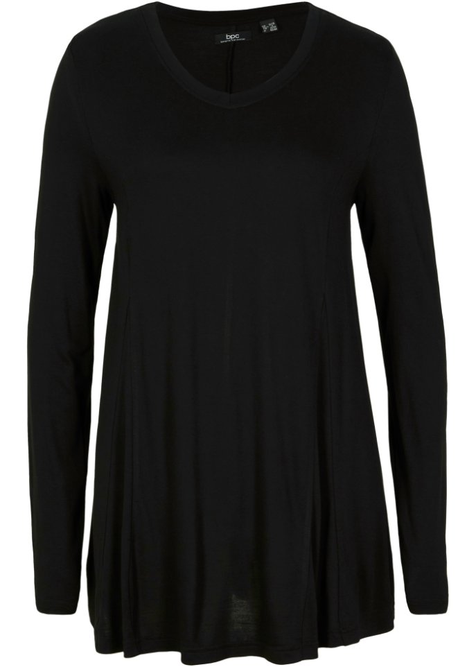 Langarm-Shirt mit ausgestelltem Saum