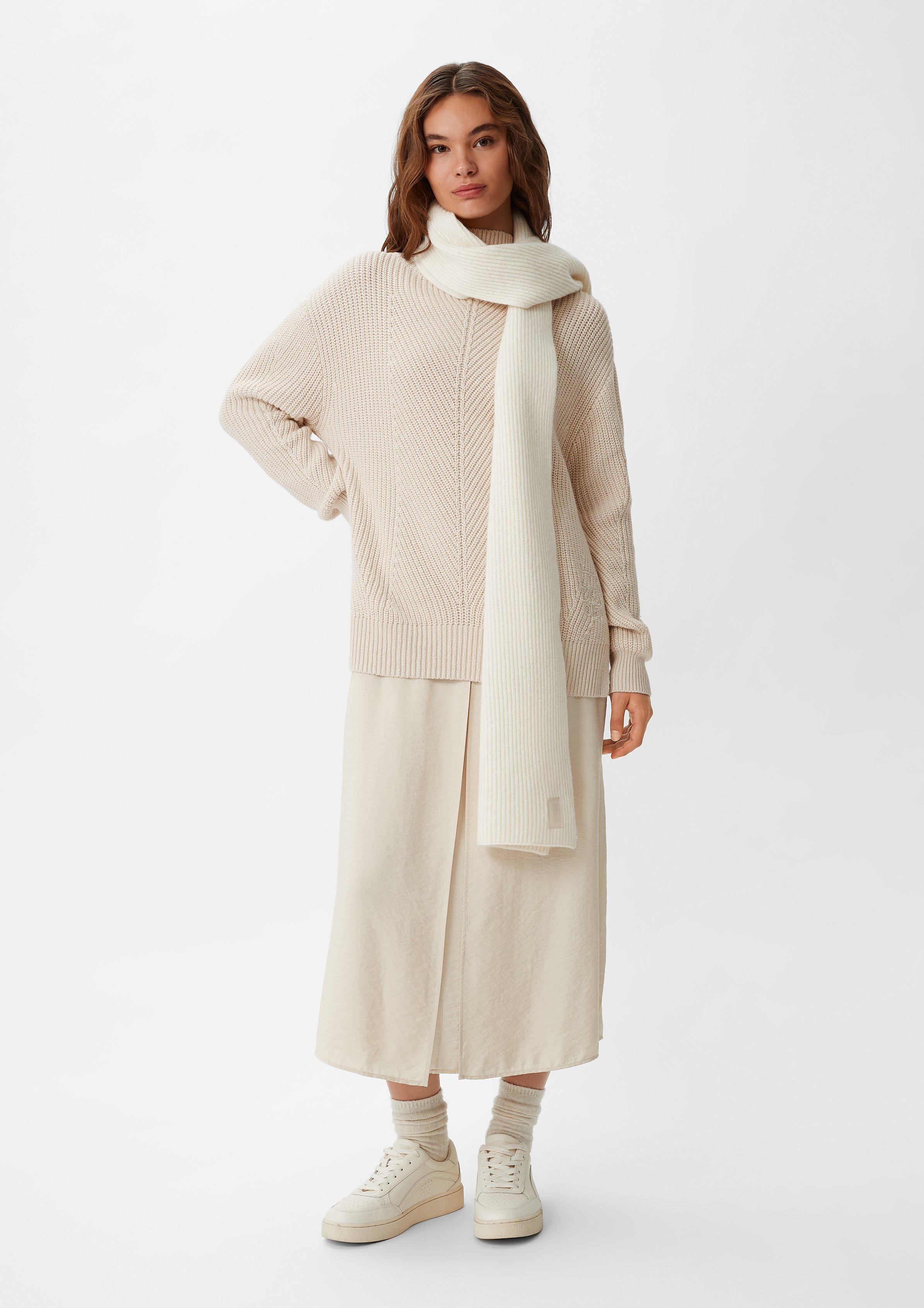 Strickpullover mit Turtleneck - helles beige