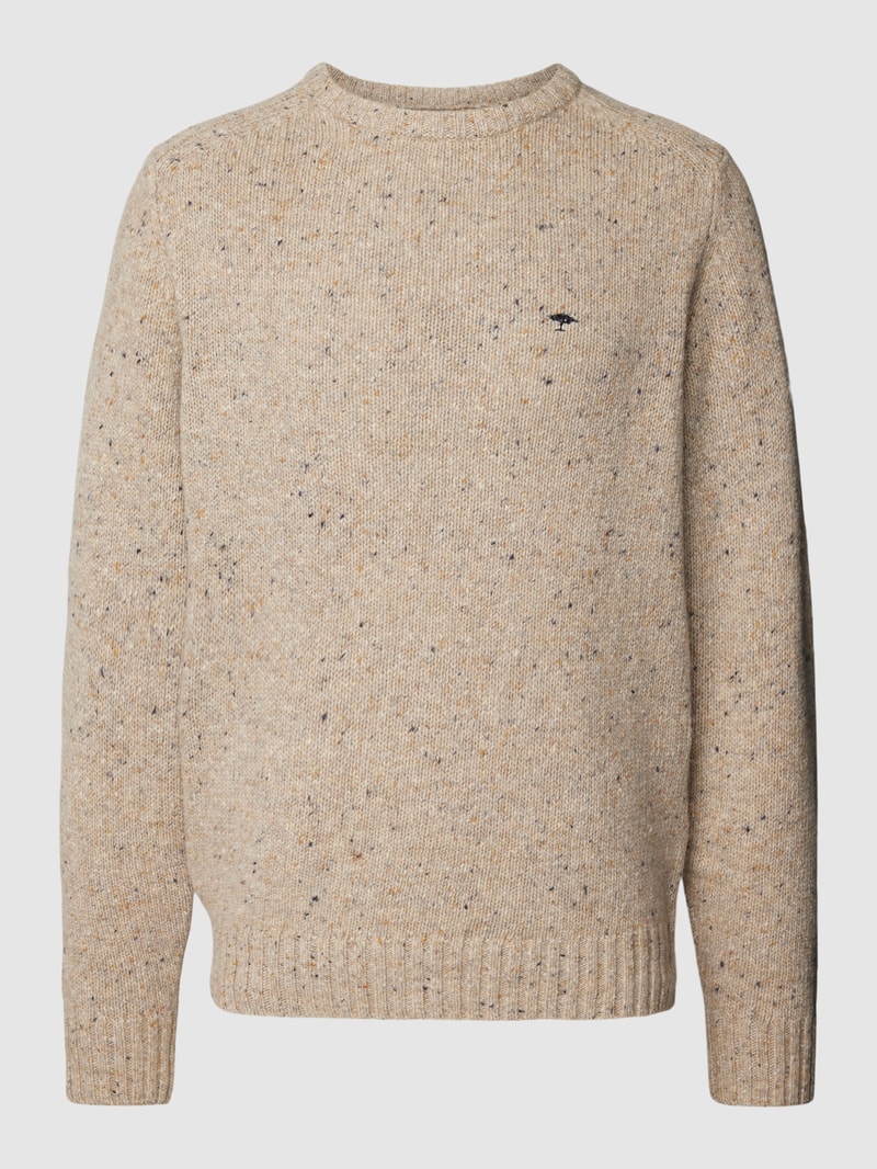 Strickpullover in Melange-Optik Modell 'Donegal' in offwhite