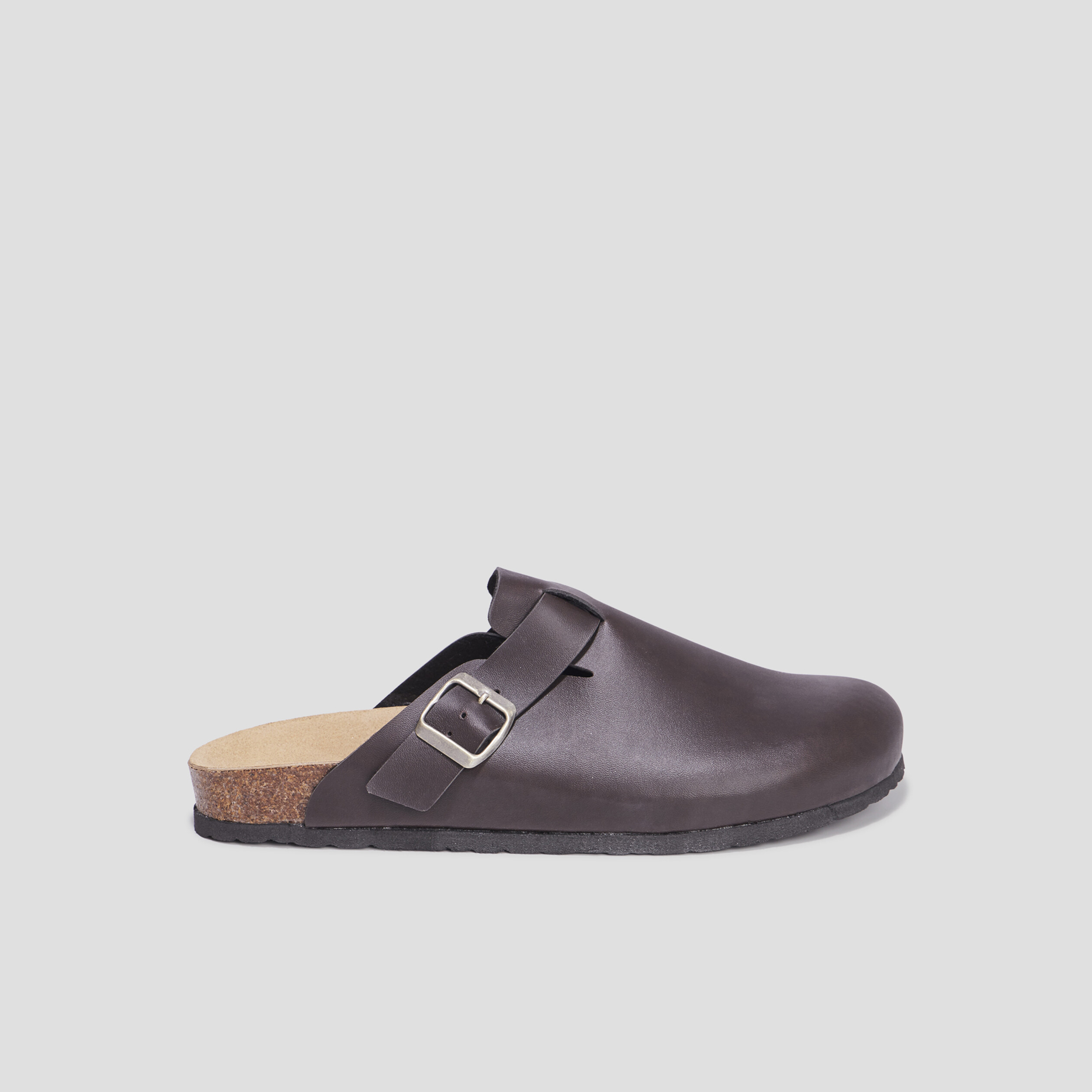 Mules plates en cuir Gabot marron homme | La Halle