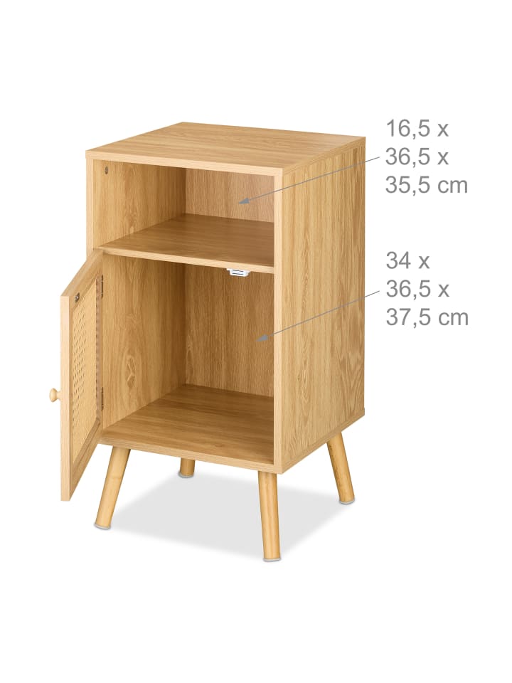 relaxdays Nachttisch in Natur - (B)40 x (H)72 x (T)39 cm günstig kaufen onesize