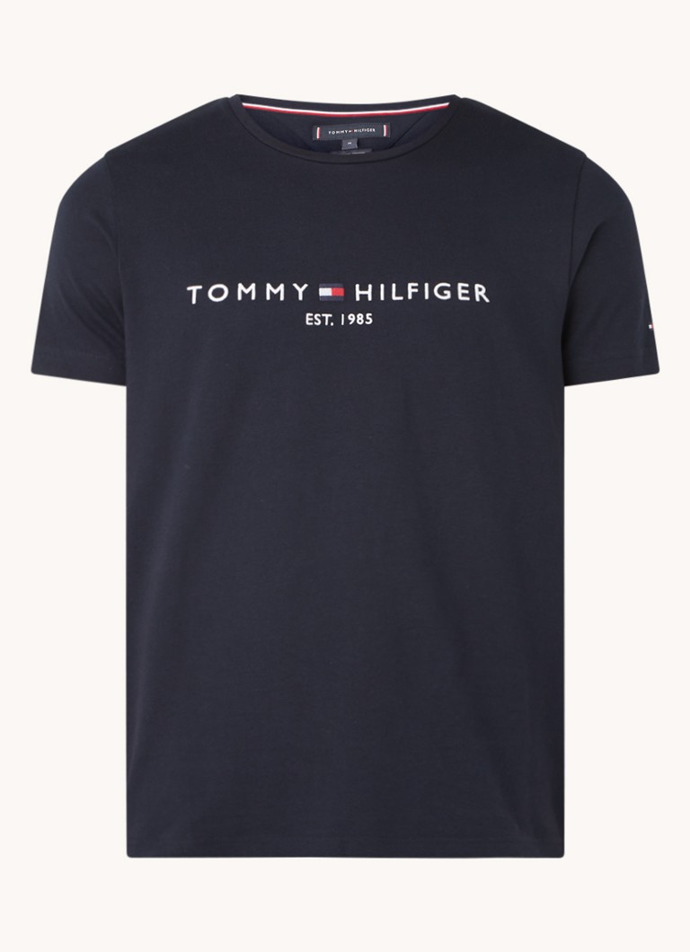 Tommy Hilfiger ekologiškos medvilnės marškinėliai su siuvinėtu logotipu