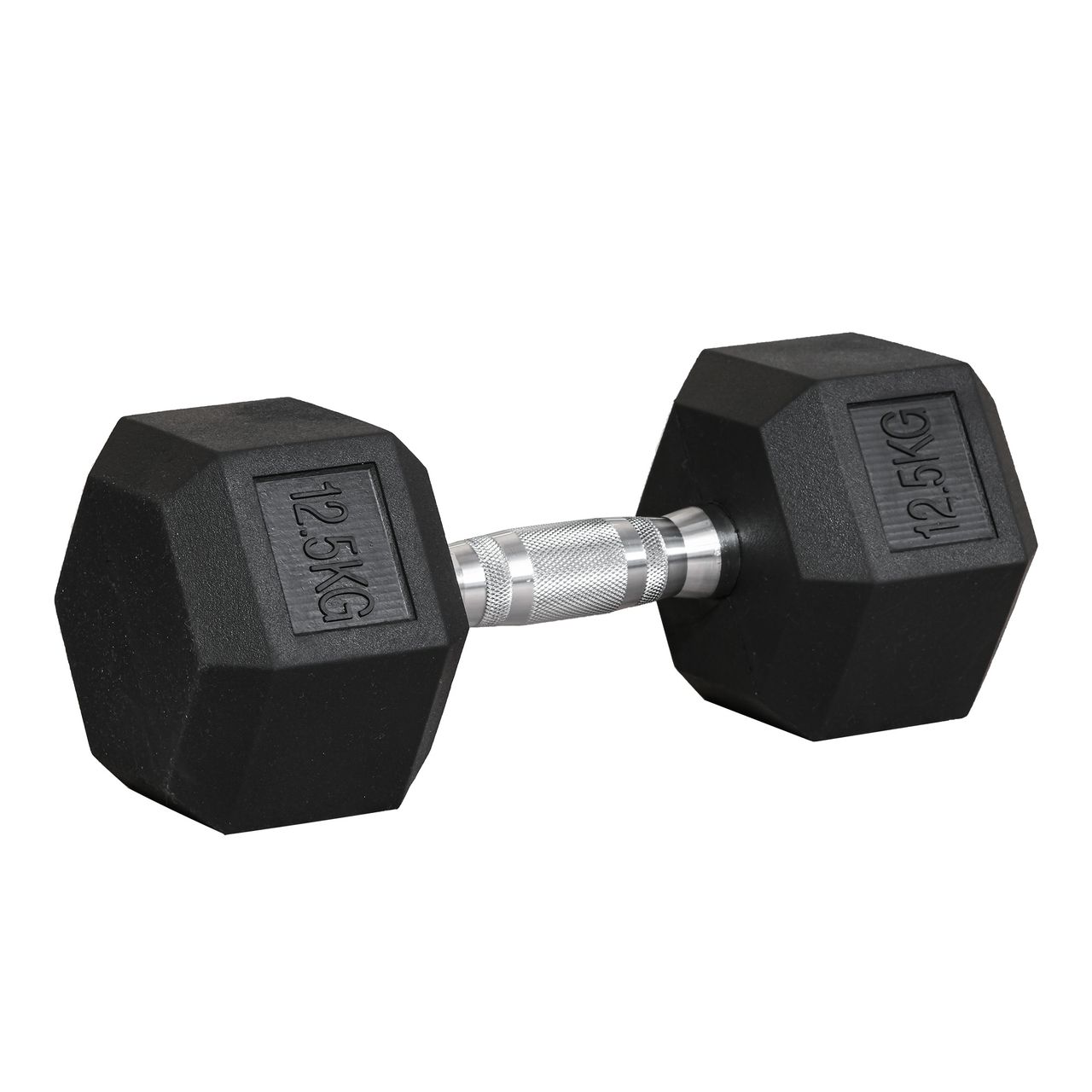 HOMCOM Gummi-Hantel Fitness Hantel Kurzhantel für Trainingsraum schwarz 12,5 KG