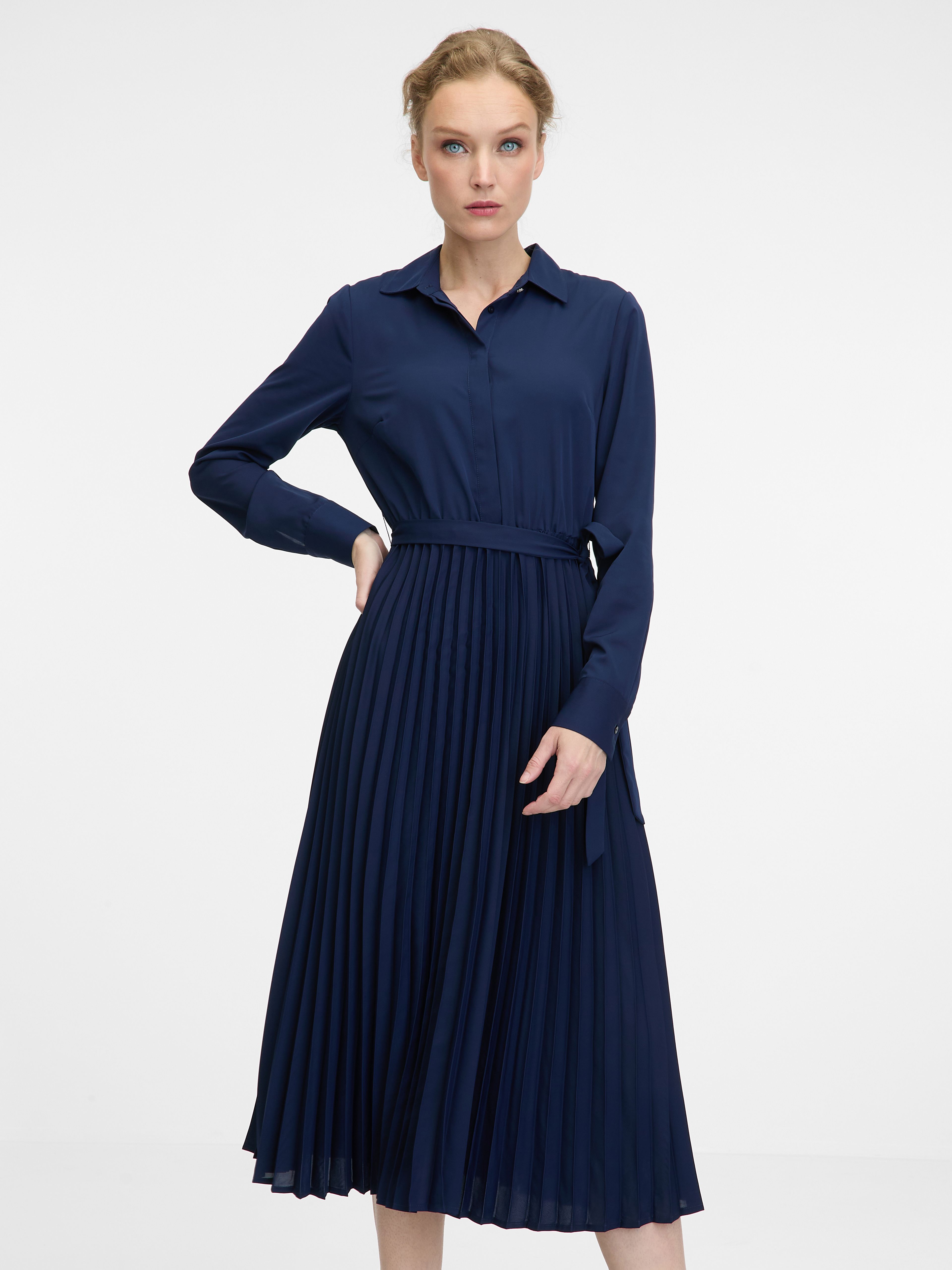 Dunkelblaues Damen-Midikleid ORSAY