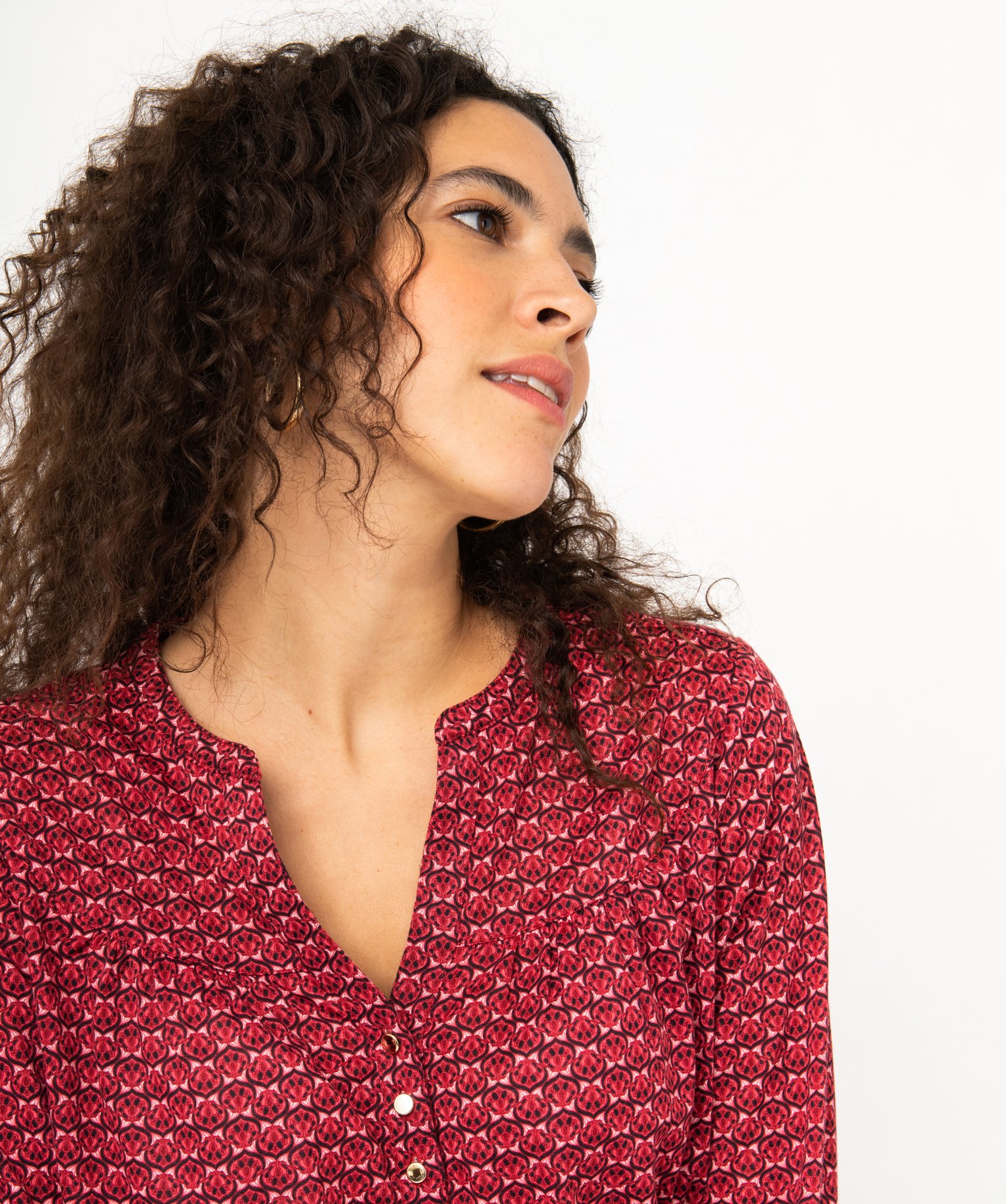 Tee-shirt à manches longues imprimé en polyester recyclé ... imprime | GEMO