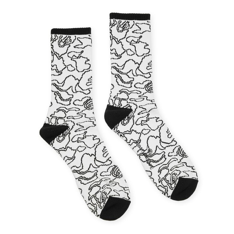 A Bathing Ape Line Camo Socks white