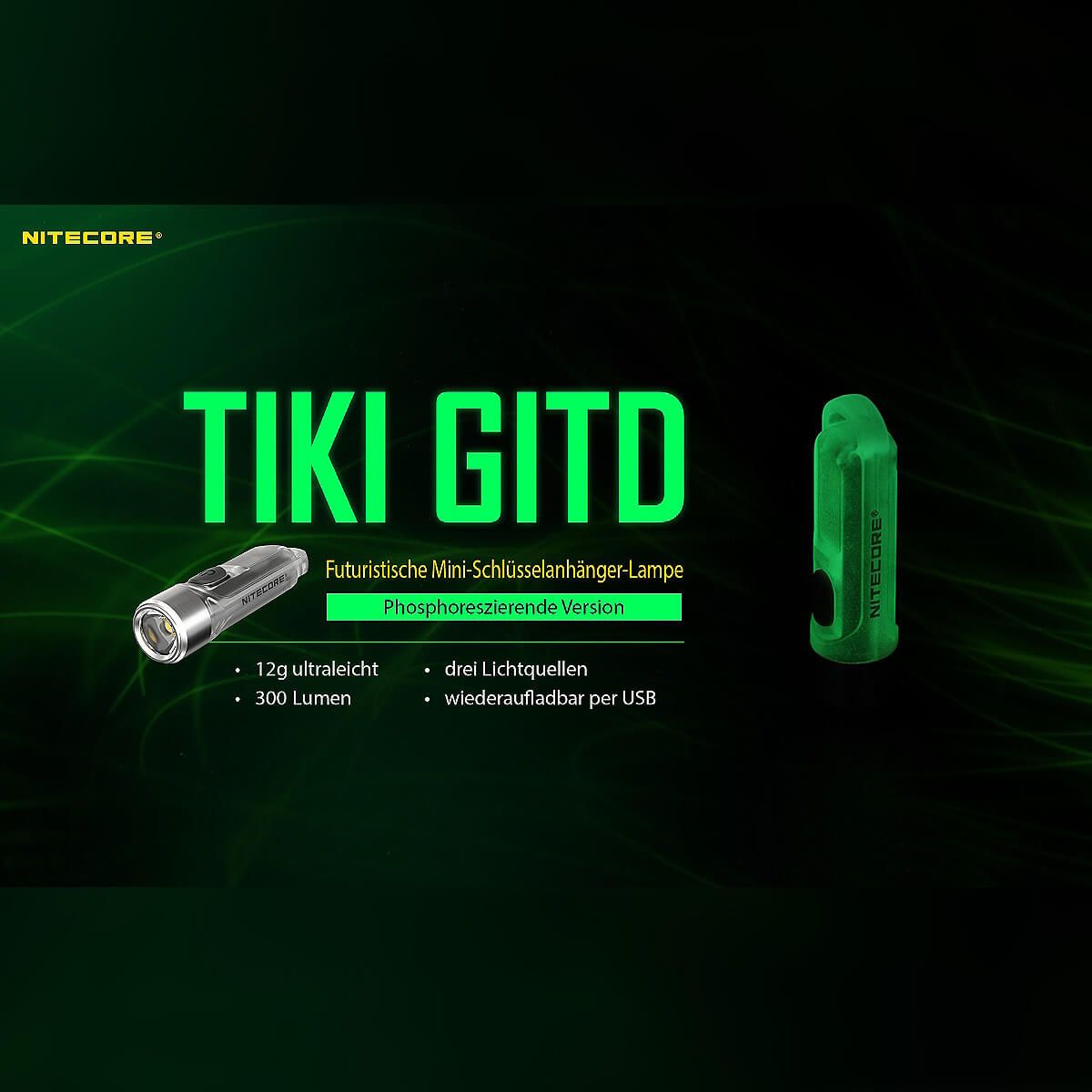 LED Lampe TIKI GTID - Glow in the dark