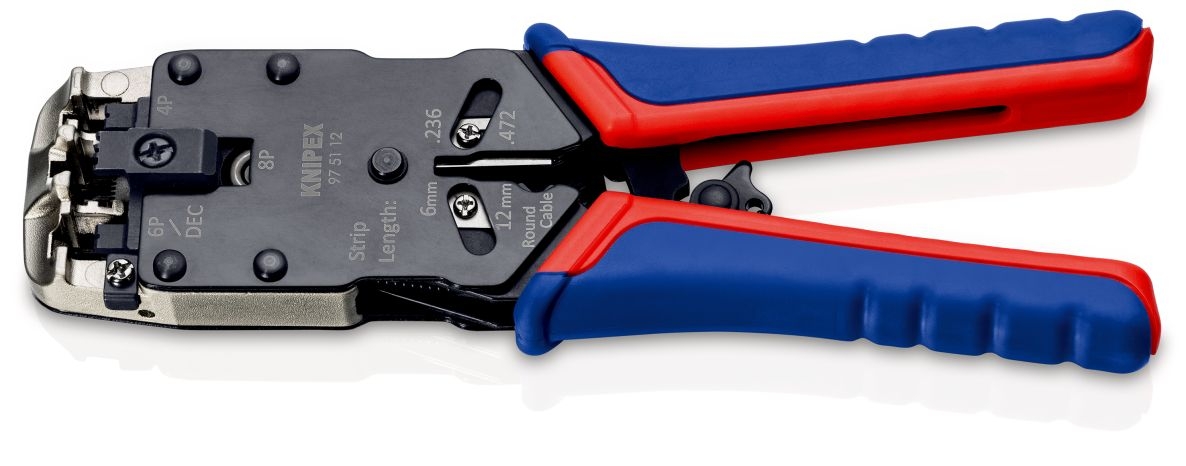 Knipex 97 51 12 Krymptång för Western-kontakter 4/6/8-polig RJ10/RJ11/12/RJ45