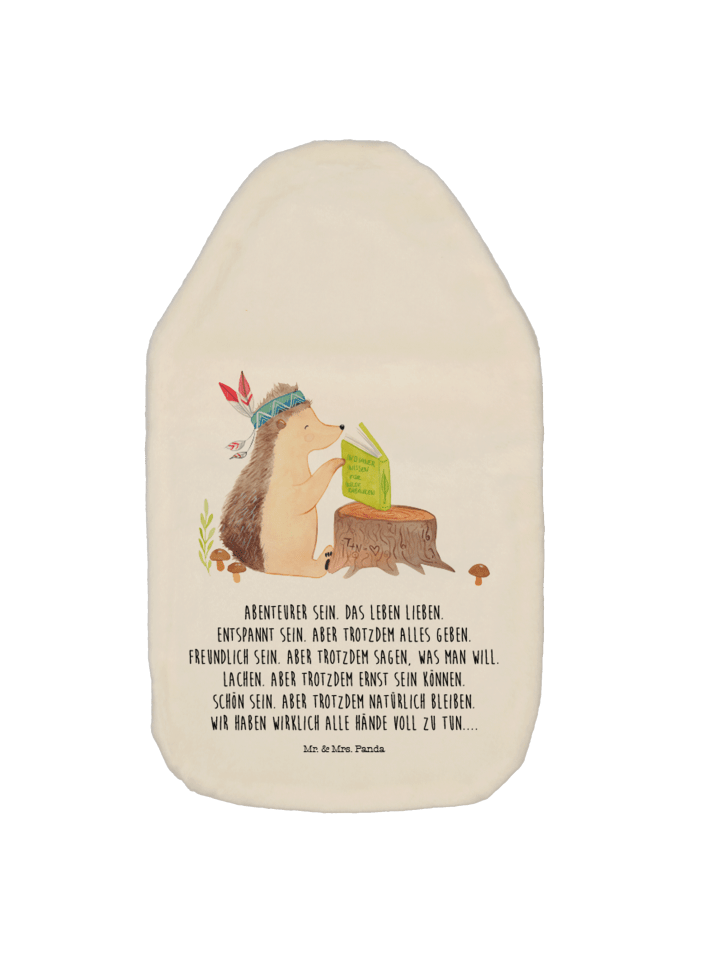 Mr. & Mrs. Panda Wärmflasche Igel Federschmuck mit Spruch in Weiß günstig kaufen onesize